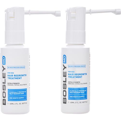 BOSLEY by Bosley BOSLEYMD MEN'S HAIR REGROWTH TREATMENT FOR MEN EXTRA STRENGTH MINOXIDIL 5% TOPICAL SOLUTION - TWO MONTH SUPPLY 2- 2 OZ BOTTLES (SPRAYER) EasyOptionXY LLC