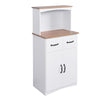 Wooden Kitchen Cabinet White Pantry Storage Microwave Cabinet with Storage Drawer EasyOptionXY LLC