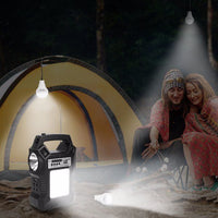 Portable Solar Power Station Rechargeable Backup Power Bank w/Flashlight 3 Lighting Bulbs For Camping Outage Garden Lamp EasyOptionXY LLC
