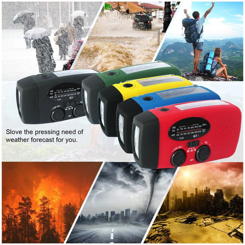 Storm Safe Emergency AM/FM/NOAA Weather Band Radio With Solar Flash Light And Built-in Phone Charger EasyOptionXY LLC