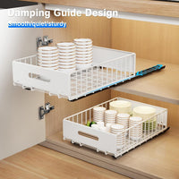 2 Pack Pull Out Cabinet Organizer, Slide Out Cabinet Drawers Peel and Stick Pull Out Drawers Heavy Duty Pull Out Shelf for Kitchen, Cupboard, Pantry, Bathroom EasyOptionXY LLC