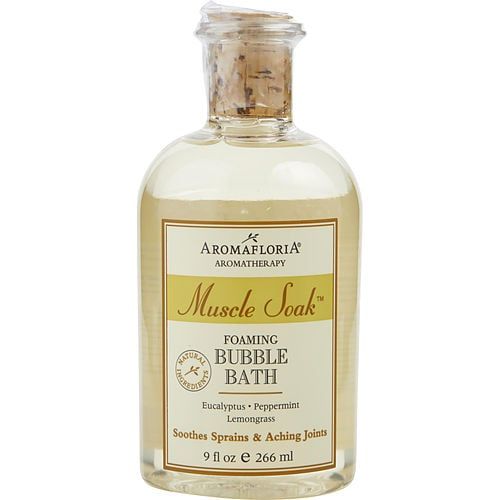 MUSCLE SOAK by Aromafloria FOAMING BUBBLE BATH 9 OZ BLEND OF EUCALYPTUS, PEPPERMINT, LEMONGRASS EasyOptionXY LLC