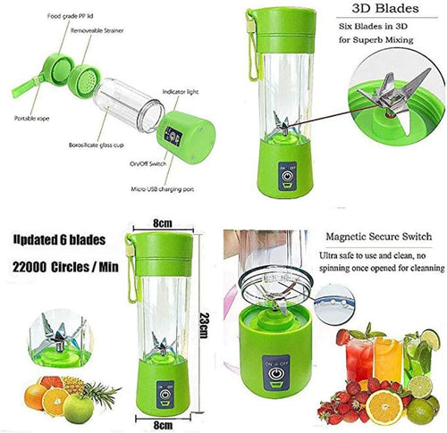 Personal blender with 6 blades; Personal Size Blender Juicer Cup; Smoothies and Shakes Blender; Handheld Fruit Machine; Blender Mixer Home EasyOptionXY LLC