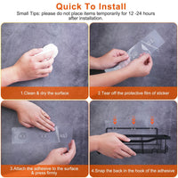 5 Pack Shower Caddy Shelves with 18 Inbuilt Hooks Rustproof Wall-Mounted Storage Shelves for Bathroom Dorm Kitchen Adhesive Bathroom Organizer for Shampoo Toothbrush Soap EasyOptionXY LLC