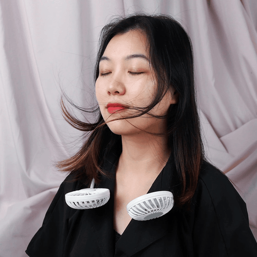 Mini Portable Hanging Neckband Fan USB Rechargeable Double Fans Air Cooler Conditioner Colorful Aroma Electric Desk Fan For Room XH EasyOptionXY LLC