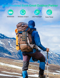 Portable Charger, Solar Power Bank 33500mAh Fast Charging, Solar Battery Pack with Waterproof 6W Bright Flashlight for iPhone S amsung Tablet EasyOptionXY LLC