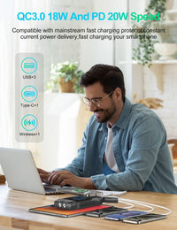 Portable Charger, Solar Power Bank 33500mAh Fast Charging, Solar Battery Pack with Waterproof 6W Bright Flashlight for iPhone S amsung Tablet EasyOptionXY LLC