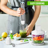 Hand Blender;  5 in 1 Multi-Purpose Immersion Blender set;  1100 watts 12 Adjustable Speed Stick Blender;  600ml Beaker;  500ml Food Processor Container;  Egg Whisk;  Milk Frother Attachments;  White EasyOptionXY LLC