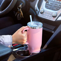 30OZ Straw Coffee Insulation Cup With Handle Portable Car Stainless Steel Water Bottle LargeCapacity Travel B PA F ree Thermal Mug EasyOptionXY LLC