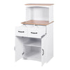 Wooden Kitchen Cabinet White Pantry Storage Microwave Cabinet with Storage Drawer EasyOptionXY LLC