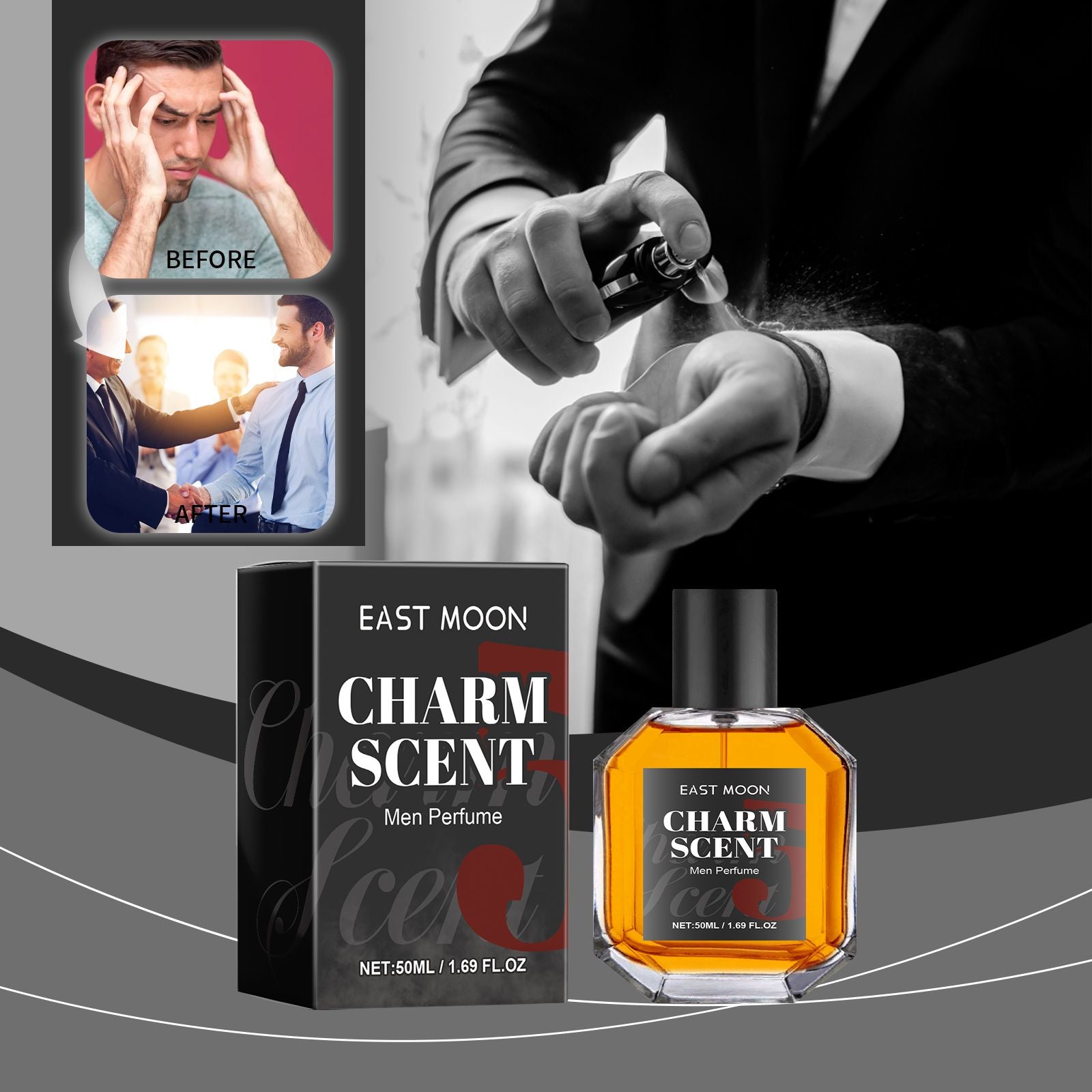 East Moon Men's Perfume Long Lasting Light Wood fragrance Fresh natural release men's charm perfume EasyOptionXY LLC