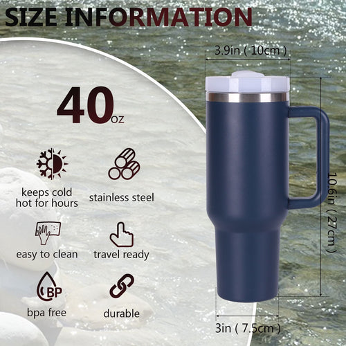 40oz V2 large capacity tumbler,  With Handle And Straw Lid, Insulated Reusable Stainless Steel Water Bottles Travel Mug Coffee Cup car cup water cup For Men Women Outdoor Camping Driving, gift EasyOptionXY LLC
