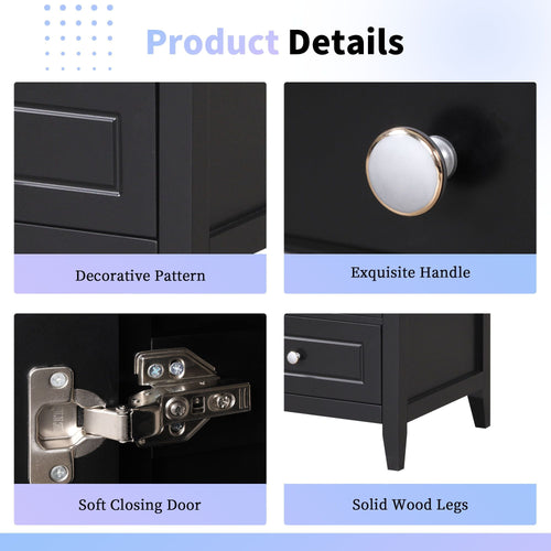 20" Bathroom Vanity with Sink, Bathroom Cabinet with Soft Closing Glass Door, A Drawer EasyOptionXY LLC