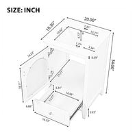 20" Bathroom Vanity with Sink, Bathroom Cabinet with Soft Closing Glass Door, A Drawer EasyOptionXY LLC