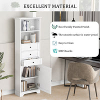 White Tall Storage Cabinet with 3 Drawers and Adjustable Shelves for Bathroom, Kitchen and Living Room, MDF Board with Painted Finish EasyOptionXY LLC