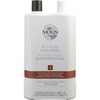NIOXIN by Nioxin SYSTEM 4 SCALP THERAPY CONDITIONER AND CLEANSER SHAMPOO FOR COLORED HAIR WITH PROGRESSED THINNING LITER DUO EasyOptionXY LLC