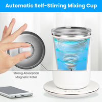 Self Stirring Coffee Mug with Lid Temperature Control Self-Heating Automatic Magnetic Mixing Mug with 3 Heat Settings Auto-Off Function For Coffee Tea Milk Cocoa Stainless Steel EasyOptionXY LLC