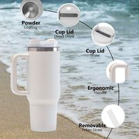 40oz V2 large capacity tumbler,  With Handle And Straw Lid, Insulated Reusable Stainless Steel Water Bottles Travel Mug Coffee Cup car cup water cup For Men Women Outdoor Camping Driving, gift EasyOptionXY LLC