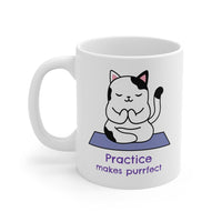 Yoga Theme - Practice Makes Purrfect Mug EasyOptionXY LLC