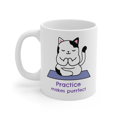 Yoga Theme - Practice Makes Purrfect Mug EasyOptionXY LLC