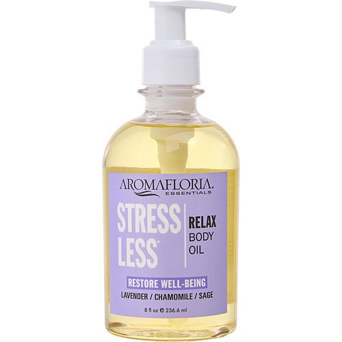 STRESS LESS by Aromafloria BATH AND BODY MASSAGE OIL 8 OZ BLEND OF LAVENDER, CHAMOMILE, AND SAGE EasyOptionXY LLC