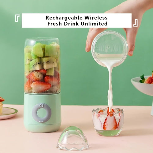 500ML Mini Portable Mixer Cup; Fruit Veggie Juicer; Portable Blender For Fresh Juice; Fresh Juice Blender; Blender Cup Electric; Personal Size Blender For Shakes; and Smoothies; USB Charging Blender EasyOptionXY LLC