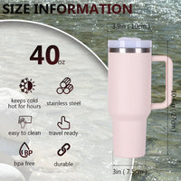 40oz V2 large capacity tumbler,  With Handle And Straw Lid, Insulated Reusable Stainless Steel Water Bottles Travel Mug Coffee Cup car cup water cup For Men Women Outdoor Camping Driving, gift EasyOptionXY LLC