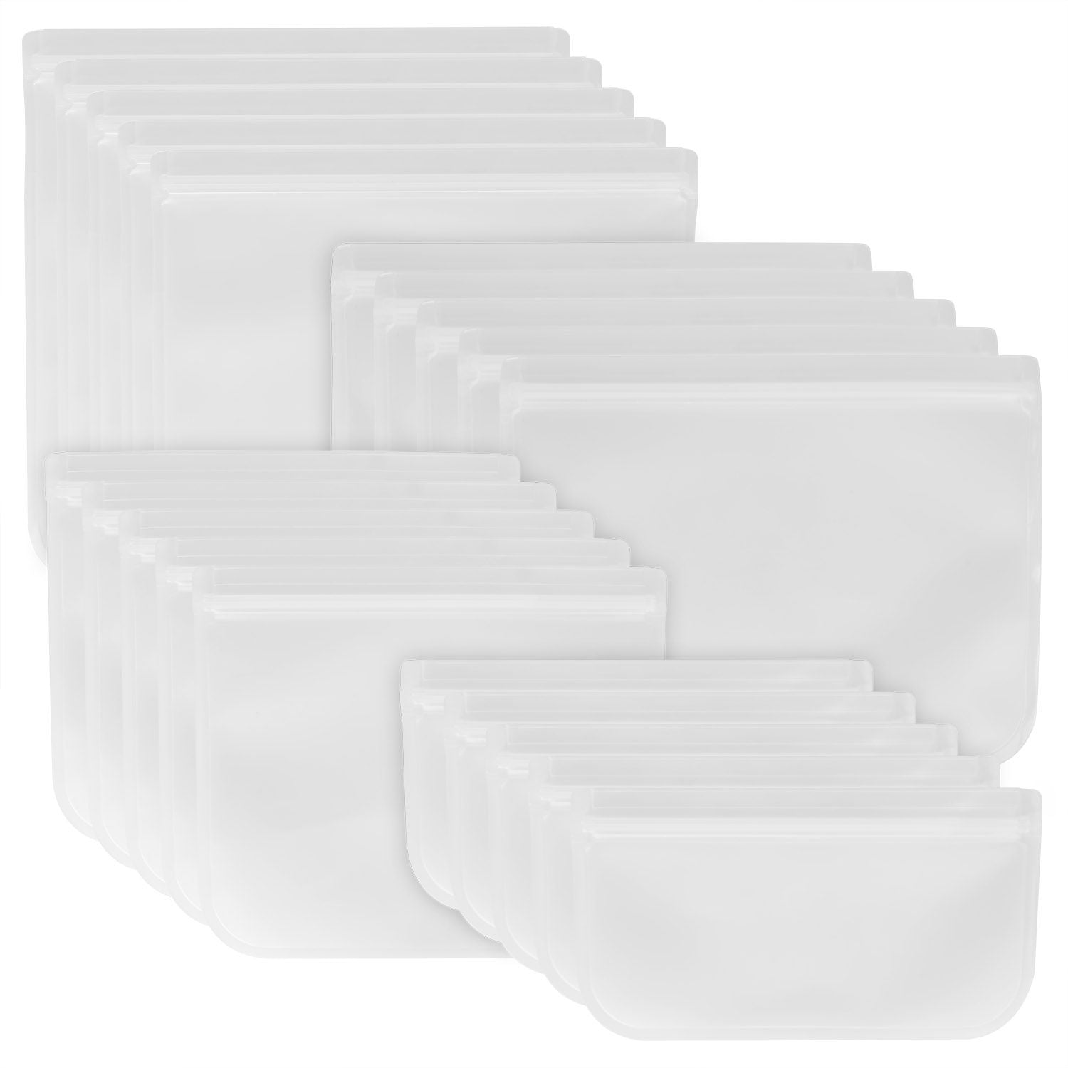 20Pcs Reusable Food Storage Bags 5 Sandwich Snack Gallon Quart Bag Leakproof B PA F ree Food Container Freezer Safe Lunch Bag EasyOptionXY LLC