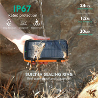 Portable Charger, Solar Power Bank 33500mAh Fast Charging, Solar Battery Pack with Waterproof 6W Bright Flashlight for iPhone S amsung Tablet EasyOptionXY LLC