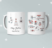 Merry Christmas Mug with Stockings and Presents EasyOptionXY LLC