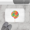 Lollipop Sweetness of Life in White Message Bath Mat EasyOptionXY LLC