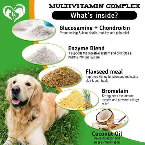 Flea and Tick Prevention Chewable Pills for Dogs Revolution Oral Flea Treatment for Pets & Complex Multivitamin Natural Pest Control Defense Chews Small Tablets 10 Oz EasyOptionXY LLC