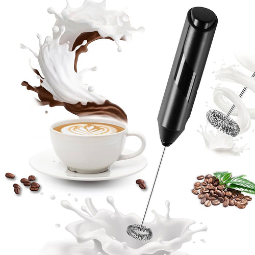 Milk Frother, Handheld Electric Blender stick, Drink Mixer with F ood G rade Stainless Steel Stirrer, Battery Operated Foam Maker for Coffee, Cappuccino, Frappe, Matcha, Hot Chocolate Latte EasyOptionXY LLC