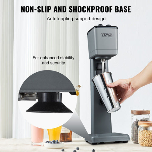 VEVOR Milkshake Maker Machine, 375W Commercial Milk Shake Maker Mixer, Single Head Drink Mixer Blender Machine, 3-Speed Milkshake Blender with 27.7oz Stainless Steel Cup for Commercial EasyOptionXY LLC