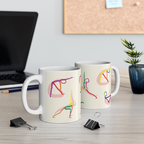 Stick Figure Yoga Poses Coffee Tea Mug EasyOptionXY LLC