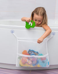 Bath Toy Organisers Set of 2 Large Size 14.16 x 19.67 in and 15.75 x 19.68 in Storage Net Bags for Baby Bathtub Toys 4 Strong Suction Cups Bathroom Shower Caddy Holder Multi Use for Kids Toddlers EasyOptionXY LLC