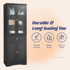 Tall Bathroom Storage Cabinet, Cabinet with Four Doors and Drawers, Adjustable Shelf, MDF Board EasyOptionXY LLC
