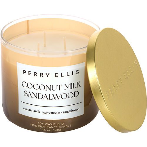 PERRY ELLIS COCONUT MILK & SANDALWOOD by Perry Ellis SCENTED CANDLE 14.5 OZ EasyOptionXY LLC