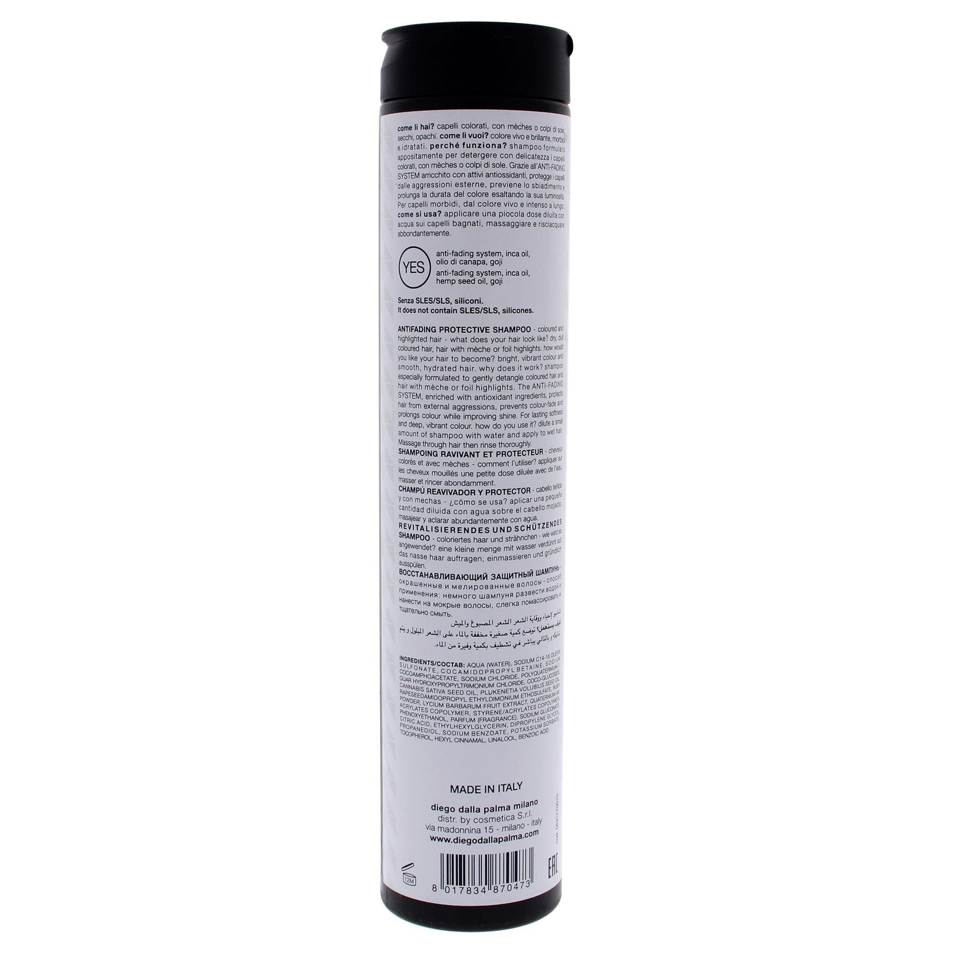 Salva Colore Anti-Fading Protective Shampoo by Diego Dalla Palma for Unisex - 8.5 oz Shampoo EasyOptionXY LLC
