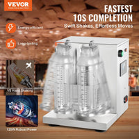 VEVOR Milkshake Maker Machine, 120W Commercial Milk Tea Shaker Machine, Double Head Milk Shake Mixer Machine, 0-180s Adjustable Milkshake Blender, with 1 L PC Cup, for Milk Tea Store EasyOptionXY LLC