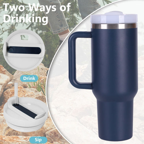 40oz V2 large capacity tumbler,  With Handle And Straw Lid, Insulated Reusable Stainless Steel Water Bottles Travel Mug Coffee Cup car cup water cup For Men Women Outdoor Camping Driving, gift EasyOptionXY LLC