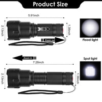 LED Rechargeable Flashlight Zoomable Aluminum Alloy Flashlight Torch EasyOptionXY LLC