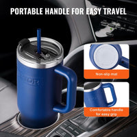 40 oz Insulated Water Bottle Stainless Steel Coffee Cup Handheld Blue EasyOptionXY LLC