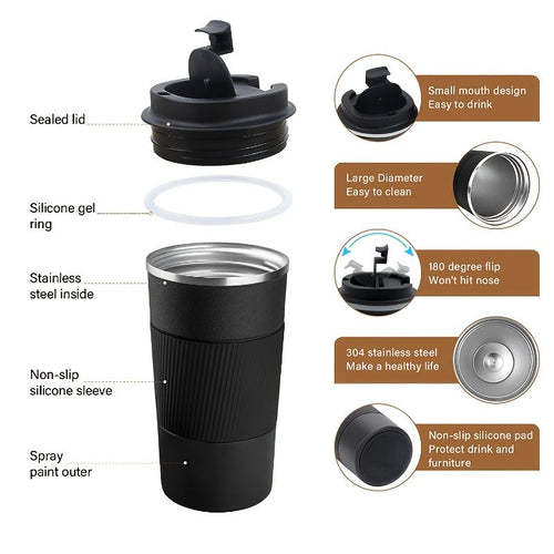 1pc; Stainless Steel Vacuum Insulated Tumbler; Coffee Travel Mug Spill Proof With Lid; T hermos Cup For Keep Hot/Ice Coffee; Tea And Beer EasyOptionXY LLC