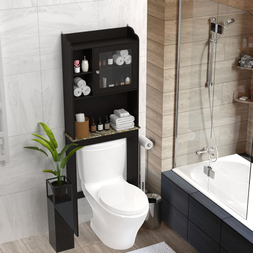 Modern Over The Toilet Space Saver Organization Wood Storage Cabinet for Home, Bathroom EasyOptionXY LLC