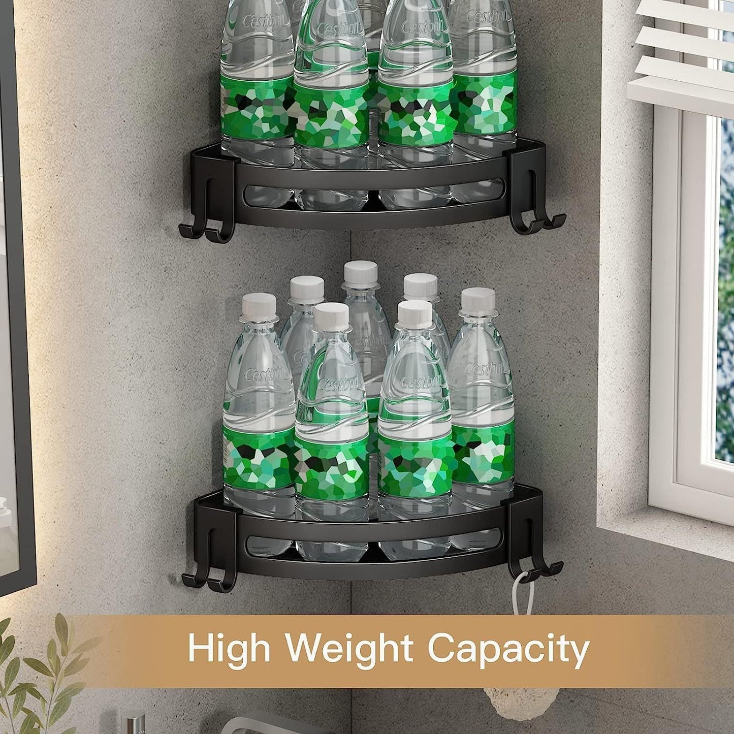 Shower Corner Shelf Caddy 2 Pack shower Organizer Corner No Drill Shower Storage Rust Proof Bathroom Corner Wall Shelf shampoo holder Silver EasyOptionXY LLC