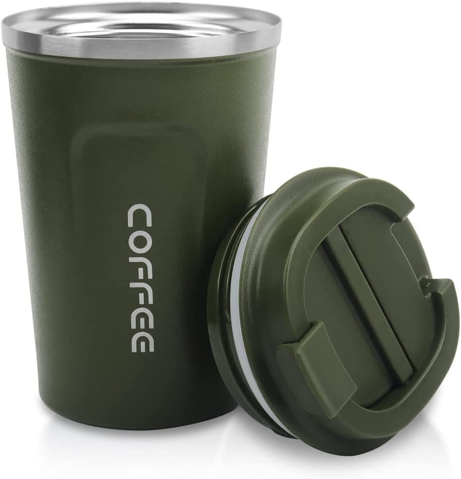 12 oz Stainless Steel Vacuum Insulated Tumbler - Coffee Travel Mug Spill Proof with Lid - T hermos Cup for Keep Hot/Ice Coffee; Tea and Beer EasyOptionXY LLC