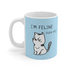 I'm Feline Purr-Fect Mug in Blue EasyOptionXY LLC