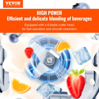 VEVOR Professional Blender with Shield, Commercial Countertop Blenders, 68 oz Blender Combo, Stainless Steel 9 Speed & 5 Functions Blender, for Shakes, Smoothies, Peree, and Crush Ice, Black EasyOptionXY LLC