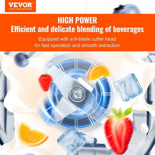 VEVOR Professional Blender with Shield, Commercial Countertop Blenders, 68 oz Blender Combo, Stainless Steel 9 Speed & 5 Functions Blender, for Shakes, Smoothies, Peree, and Crush Ice, Black EasyOptionXY LLC